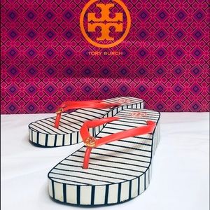 Tory Burch wedge flip flops